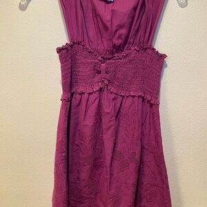 Purple (Magenta) Smocked Bodice Shirt